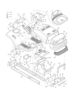 Chassis And Hood Diagram and Parts List for 385002X190A-552544 2006 Briggs and Stratton Lawn Tractor